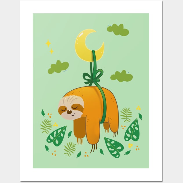 Sleepy Sloth Wall Art by Susi V